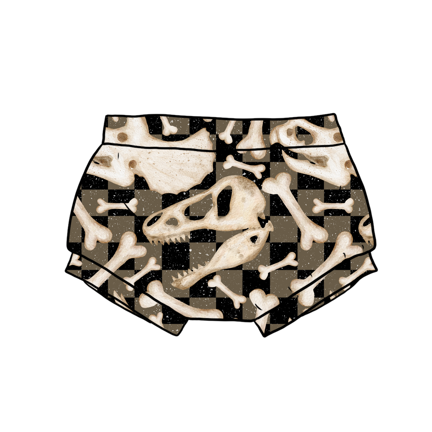 PREORDER shorts - dino bones