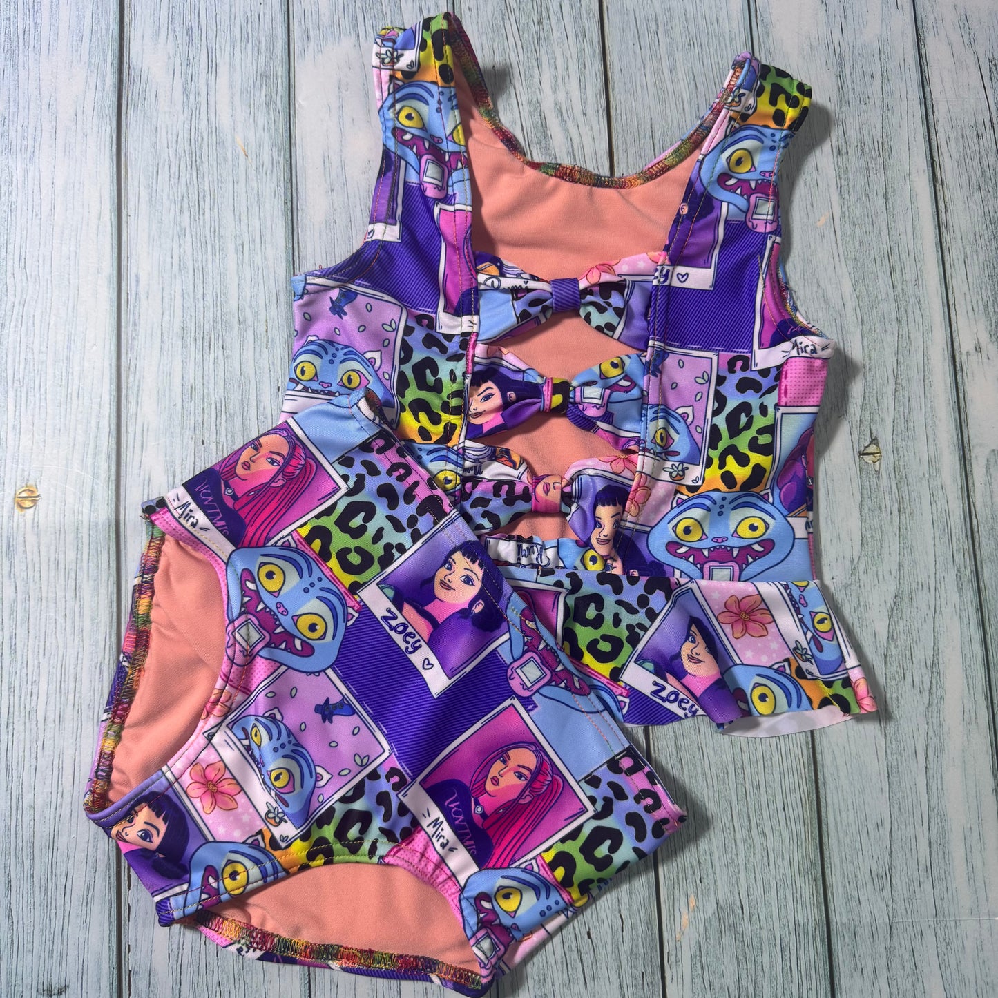 Childrens Bow back swim set
