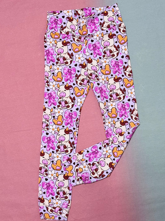 Leggings 4-5y (a little longer than normal) - milk cow