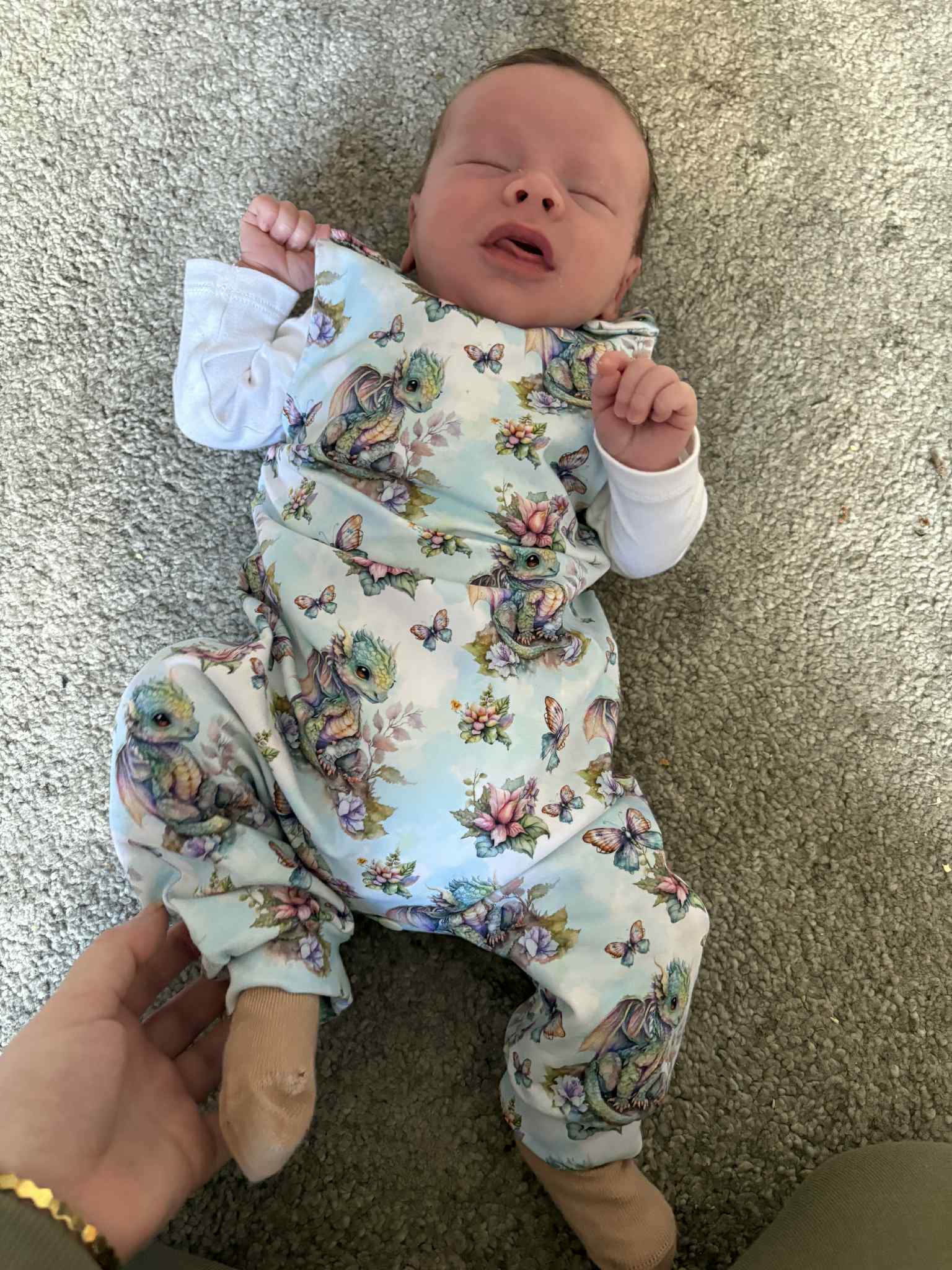 Shoulder snap romper