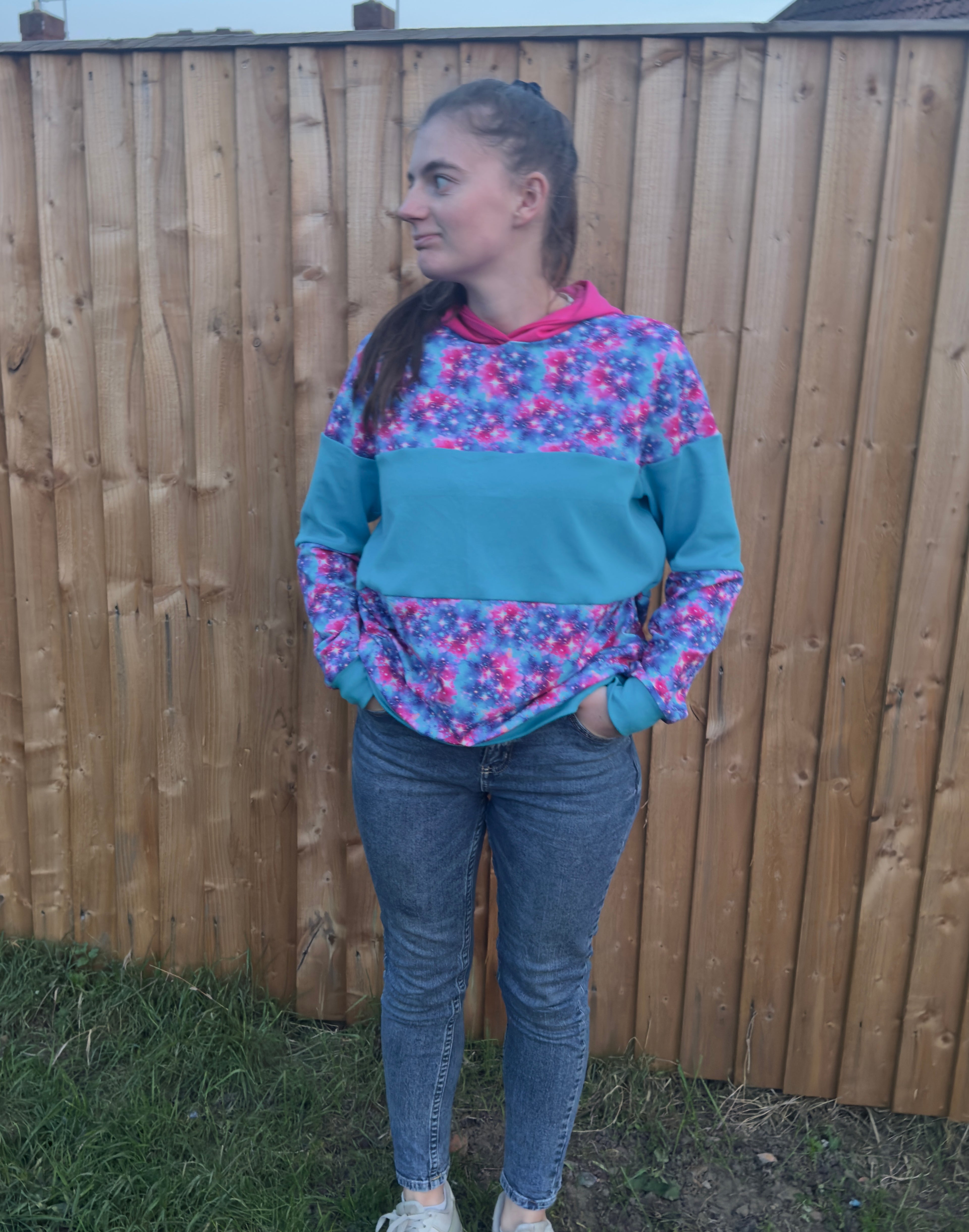 Adults colour blocked hoodie