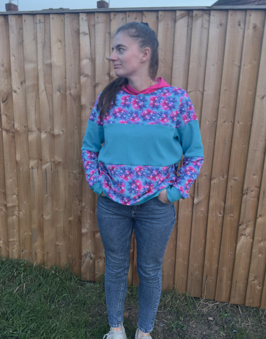 Adults colour blocked hoodie