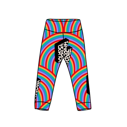 PREORDER leggings - rainbow bolts