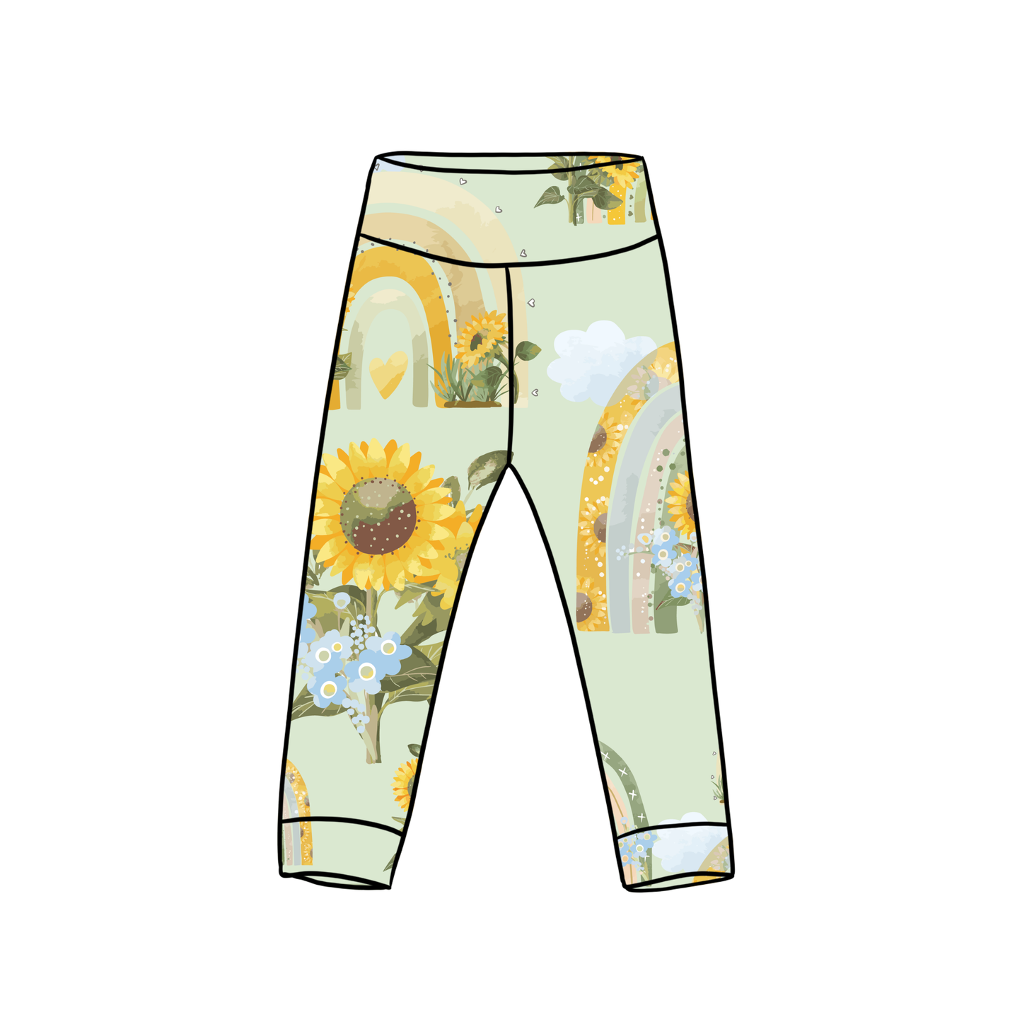 PREORDER leggings - sunflower rainbow