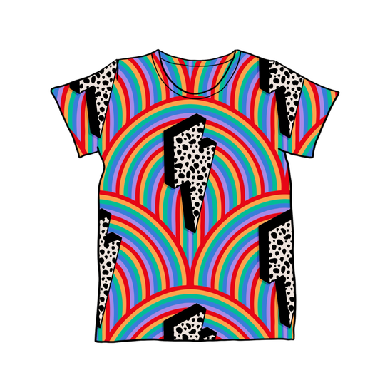 PREORDER tshirt - rainbow bolts
