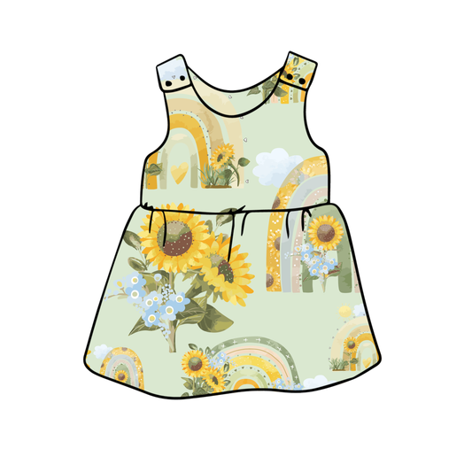 PREORDER snap dress - sunflower rainbow