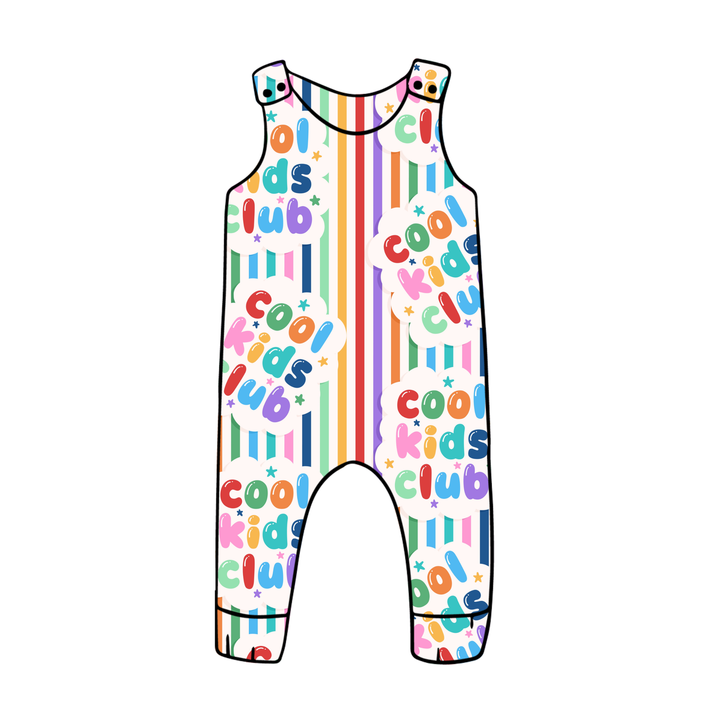 PREORDER snap romper - cool club
