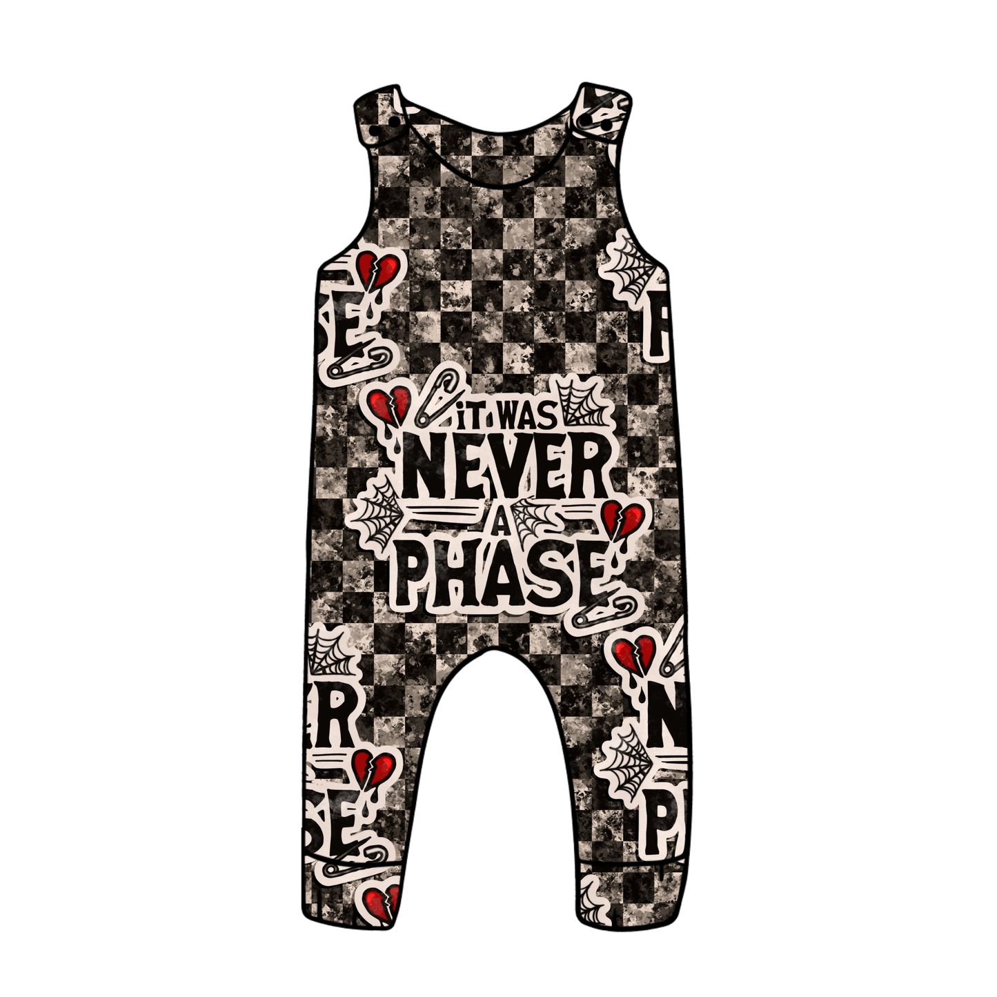 PREORDER snap romper - never a phase