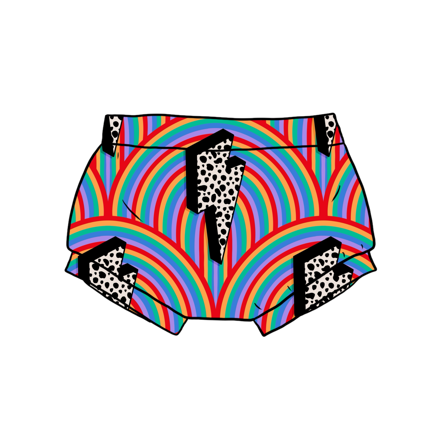 PREORDER shorts - rainbow bolts