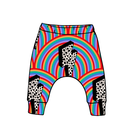 PREORDER harem leggings - rainbow bolts