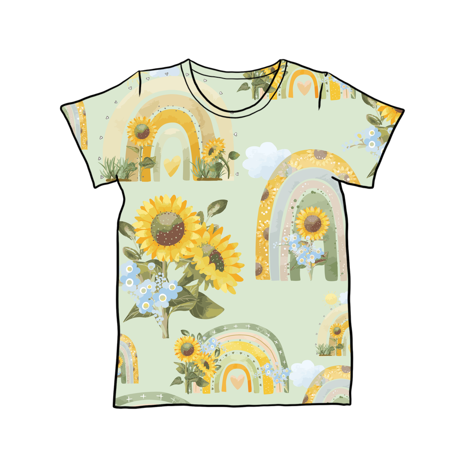 PREORDER tshirt - sunflower rainbow